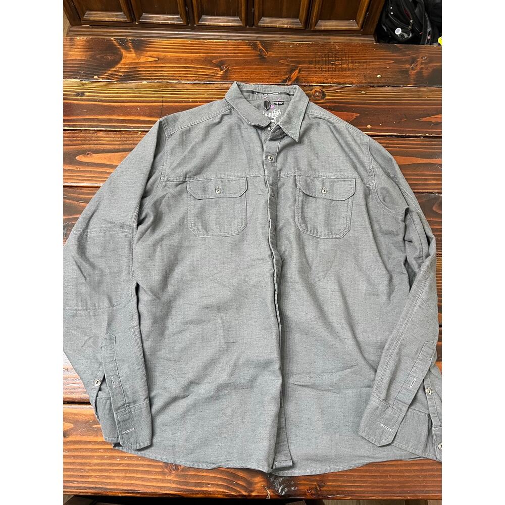 Kuhl Mountain Grow Shirt Mens XL Gray Long Sleeve Button Front Hiking